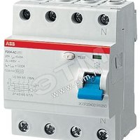 Выключатель дифференциальный (УЗО) F204 4п 63А 100мА тип AC | 2CSF204001R2630 ABB
