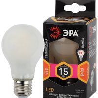 Лампа светодиодная F-LED A60-15W-827-E27 frost (филамент, груша мат., 15Вт, нейтр, Е27) (10/100/1500) ЭРА - Б0046982