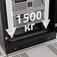 Напольный шкаф 42U 800х1200 двери стекло/сплошная, укомплектован вводом и заглушками RAL 9000 | R5IT4282GSB DKC ДКС