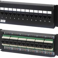 Патч-панель PPW-12-8P8C-C5e-FR настенная c передним монтажом, 12 портов RJ-45(8P8C), категория 5e | 17709 Hyperline