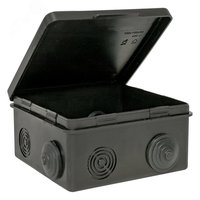 Коробка распределительная КМР-030-014 100х100х50 IP55 с крышкой 10 мембранных вводов черн. розн. стикер EKF plc-kmr-030-014-b