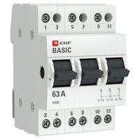 Переключатель трехпозиционный 3P 63А EKF Basic | tps-3-63