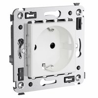 Розетка 1-м СП 2мод. Avanti "Белое облако" 16А IP20 2P+E защ. шторки бел. DKC 4400003 ДКС